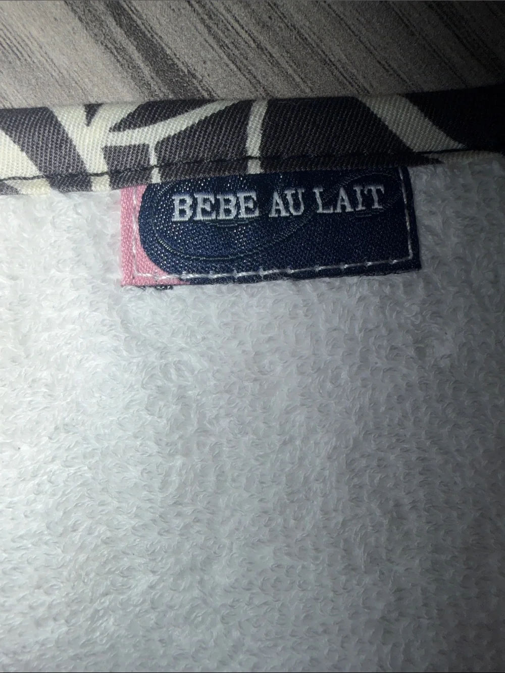 Bebe au Lait Cream Burp Cloths with Brown Patterned Trim - Set of 3